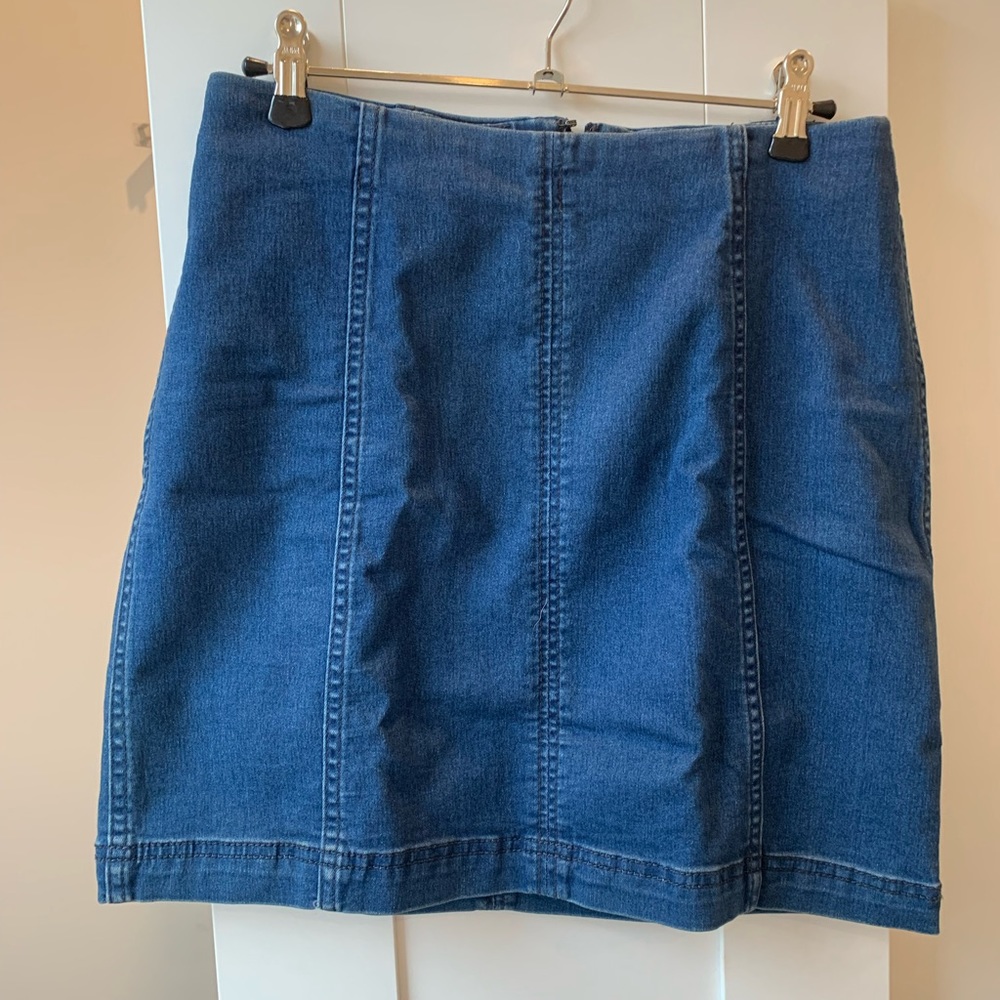 Free People Jean Mini Skirt